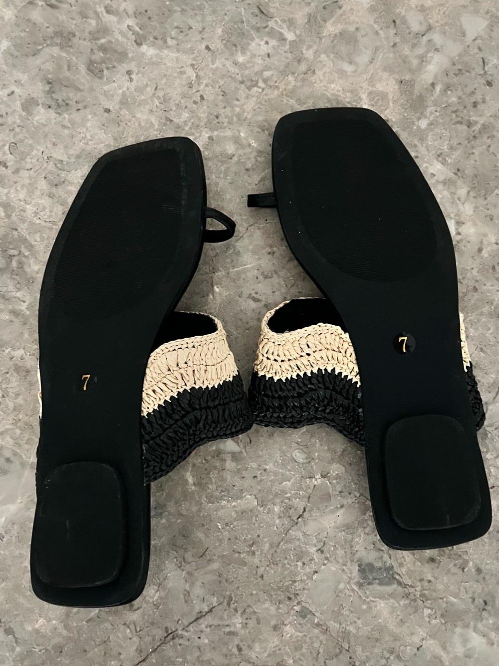 Kelsi Dagger Black and Natural Woven Toe-Loop Slide Sandals - Picture 3 of 4
